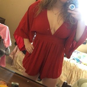 Orangeish red Romper